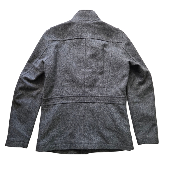 Fossil Mens Wool Military Field Jacket Gray Size XL Epaulet Button Up Coat - Picture 2 of 11